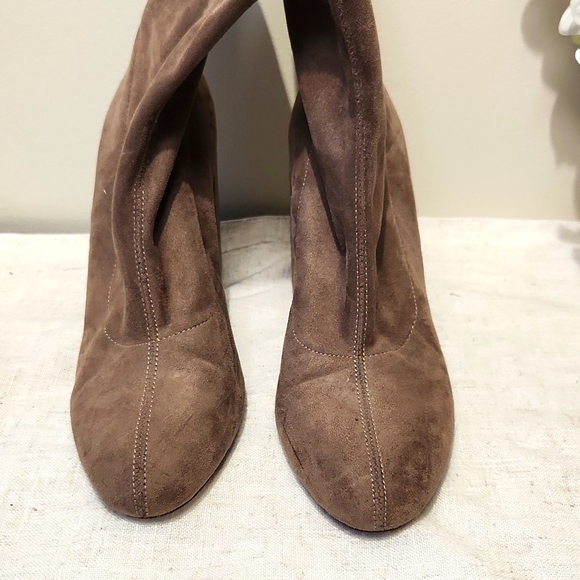 BCBGeneration Women's Taup Suede Sock Booties Size 8M - Picture 2 of 6
